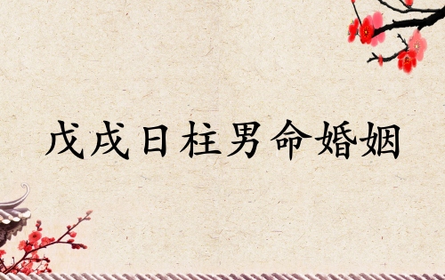 戊戌日柱男命婚姻运势如何