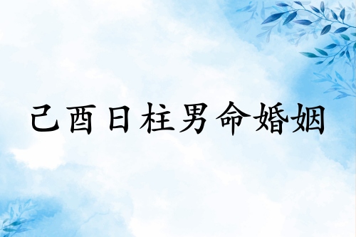 己酉日柱男命婚姻怎么样