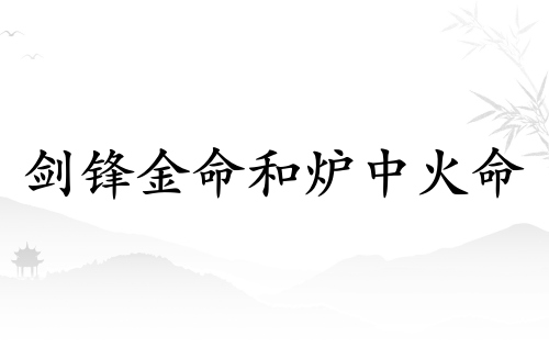 剑锋金命和炉中火命相配吗